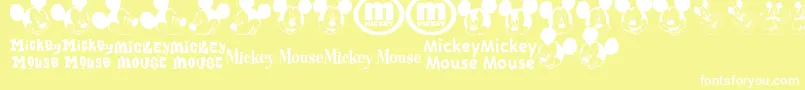 MickeyMTfb Font – White Fonts on Yellow Background