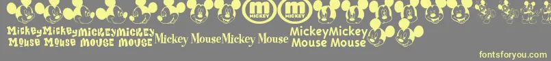 MickeyMTfb Font – Yellow Fonts on Gray Background