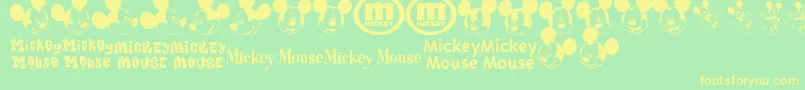 MickeyMTfb Font – Yellow Fonts on Green Background