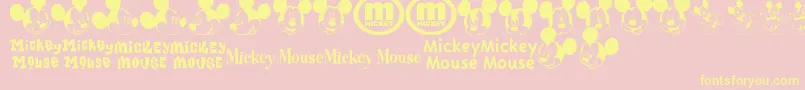 MickeyMTfb-Schriftart – Gelbe Schriften auf rosa Hintergrund