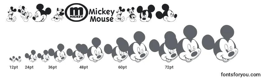 MickeyMTfb-fontin koot