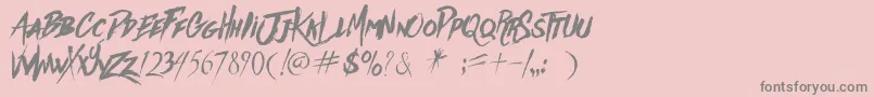 フォントAgaints – ピンクの背景に灰色の文字