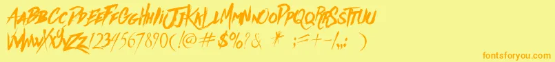 Againts Font – Orange Fonts on Yellow Background