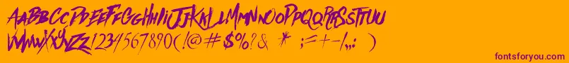 Шрифт Againts – фиолетовые шрифты на оранжевом фоне