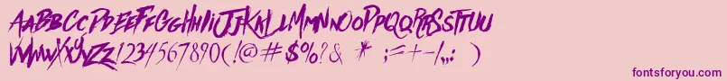 フォントAgaints – ピンクの背景に紫のフォント