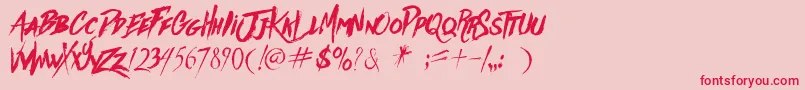 フォントAgaints – ピンクの背景に赤い文字