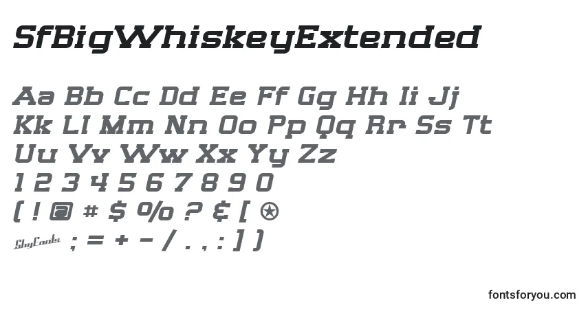 SfBigWhiskeyExtended Font – alphabet, numbers, special characters