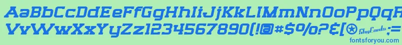 SfBigWhiskeyExtended Font – Blue Fonts on Green Background