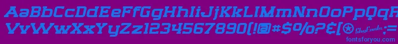 SfBigWhiskeyExtended Font – Blue Fonts on Purple Background