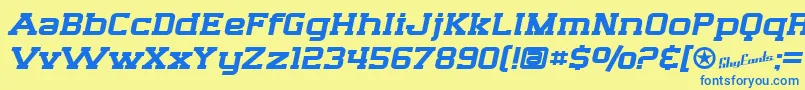 SfBigWhiskeyExtended Font – Blue Fonts on Yellow Background