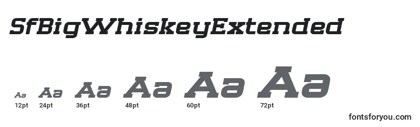 SfBigWhiskeyExtended Font Sizes