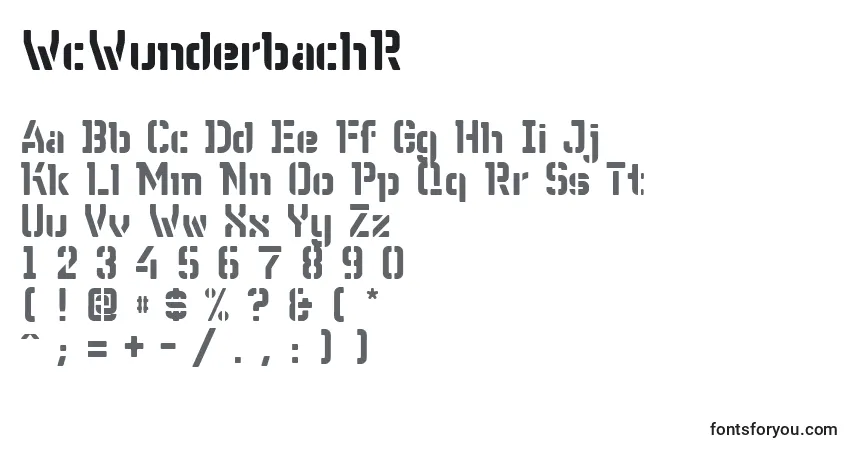 Шрифт WcWunderbachR – алфавит, цифры, специальные символы
