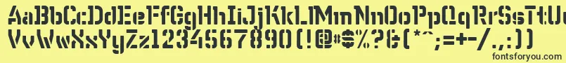 WcWunderbachR Font – Black Fonts on Yellow Background