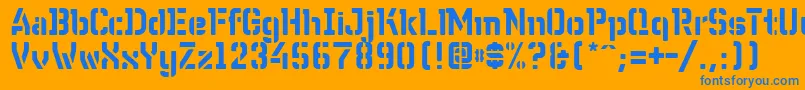 WcWunderbachR Font – Blue Fonts on Orange Background