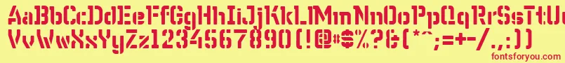 WcWunderbachR Font – Red Fonts on Yellow Background