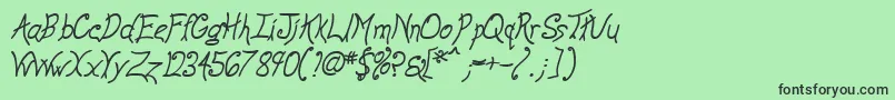 AnywayBolditalic Font – Black Fonts on Green Background