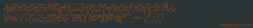 AnywayBolditalic Font – Brown Fonts on Black Background