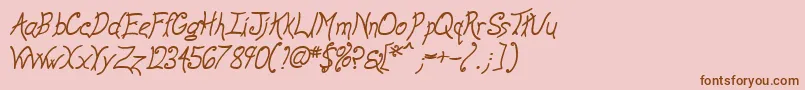 Fonte AnywayBolditalic – fontes marrons em um fundo rosa