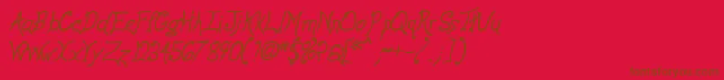 フォントAnywayBolditalic – 赤い背景に茶色の文字