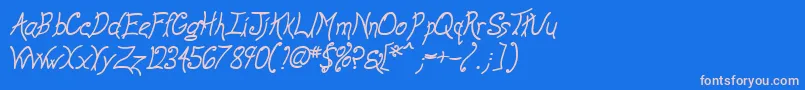AnywayBolditalic Font – Pink Fonts on Blue Background