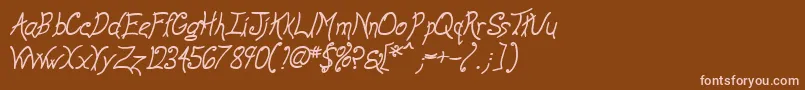 AnywayBolditalic Font – Pink Fonts on Brown Background