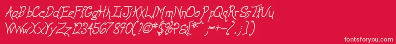 AnywayBolditalic Font – Pink Fonts on Red Background
