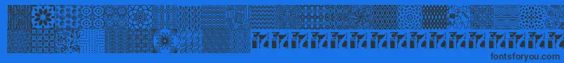 SeamlessPatternsIi-Schriftart – Schwarze Schriften auf blauem Hintergrund