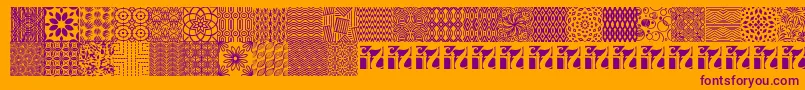 SeamlessPatternsIi-Schriftart – Violette Schriften auf orangefarbenem Hintergrund