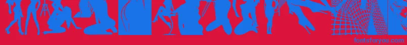 Beautymarks Font – Blue Fonts on Red Background