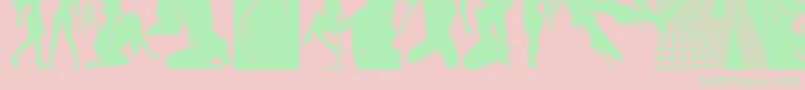 Beautymarks Font – Green Fonts on Pink Background