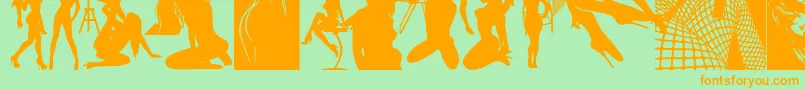 Beautymarks-fontti – oranssit fontit vihreällä taustalla