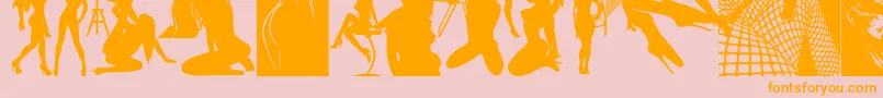 フォントBeautymarks – オレンジの文字がピンクの背景にあります。