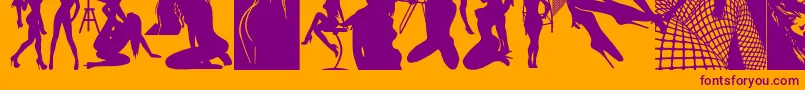 フォントBeautymarks – オレンジの背景に紫のフォント