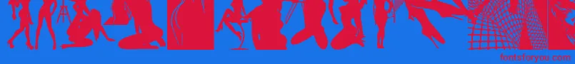 フォントBeautymarks – 赤い文字の青い背景