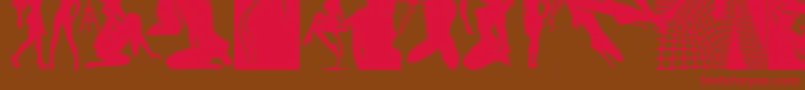 Beautymarks Font – Red Fonts on Brown Background