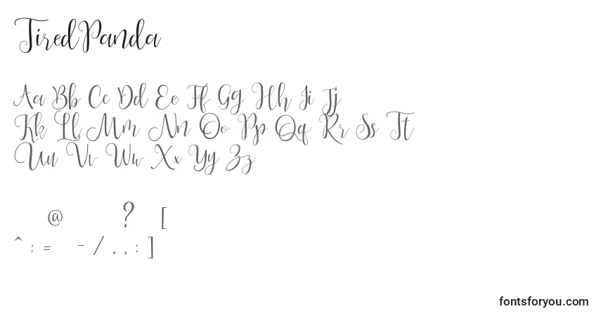 Шрифт TiredPanda – алфавит, цифры, специальные символы