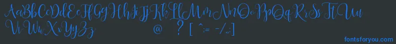 TiredPanda-Schriftart – Blaue Schriften auf schwarzem Hintergrund