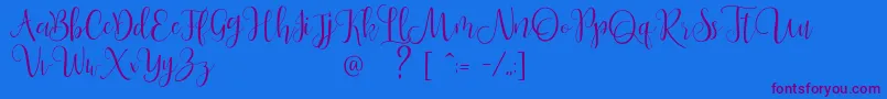 TiredPanda-Schriftart – Violette Schriften auf blauem Hintergrund