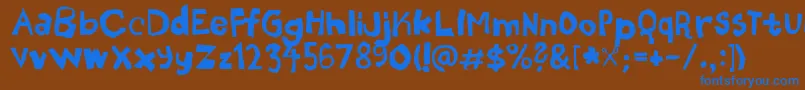 Nozhnitsy Font – Blue Fonts on Brown Background