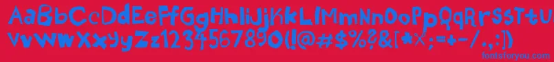 Nozhnitsy Font – Blue Fonts on Red Background