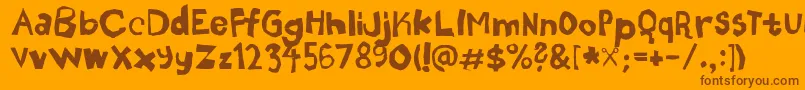 Nozhnitsy Font – Brown Fonts on Orange Background