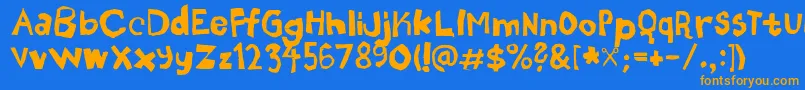 Nozhnitsy Font – Orange Fonts on Blue Background