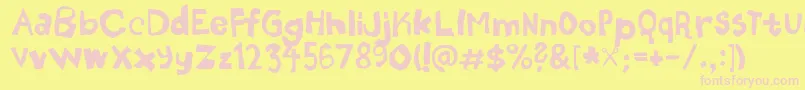 Nozhnitsy Font – Pink Fonts on Yellow Background