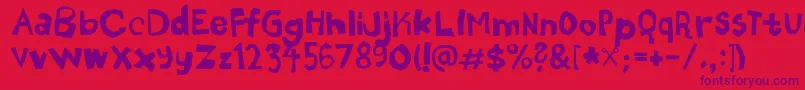 Nozhnitsy Font – Purple Fonts on Red Background