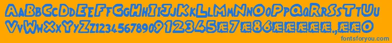 Vacantz Font – Blue Fonts on Orange Background