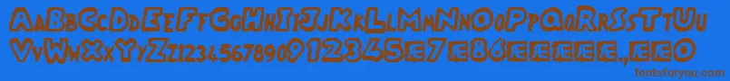 Vacantz Font – Brown Fonts on Blue Background