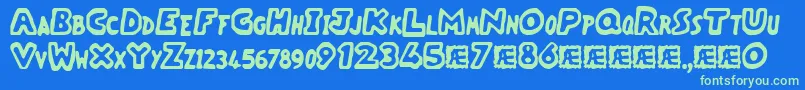 Vacantz Font – Green Fonts on Blue Background