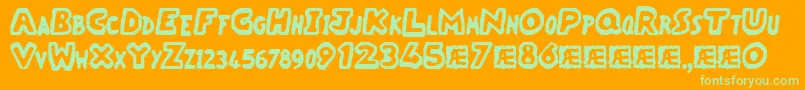 Vacantz Font – Green Fonts on Orange Background