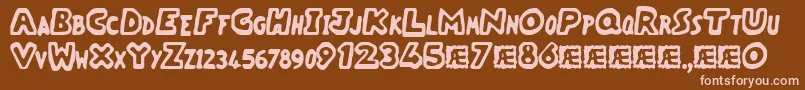 Vacantz Font – Pink Fonts on Brown Background