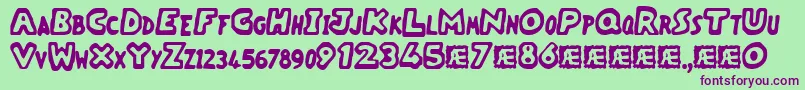 Vacantz Font – Purple Fonts on Green Background